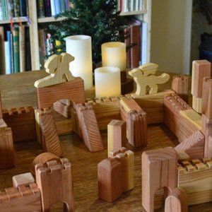 Castle block, mahogany